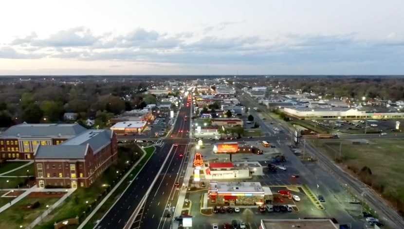 Aerial view of 91Ƶ over RT 13.